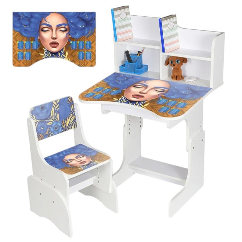 Парта дитяча Bambi з поличкою та стільцем Українка (N 2071-6-1) - фото 2