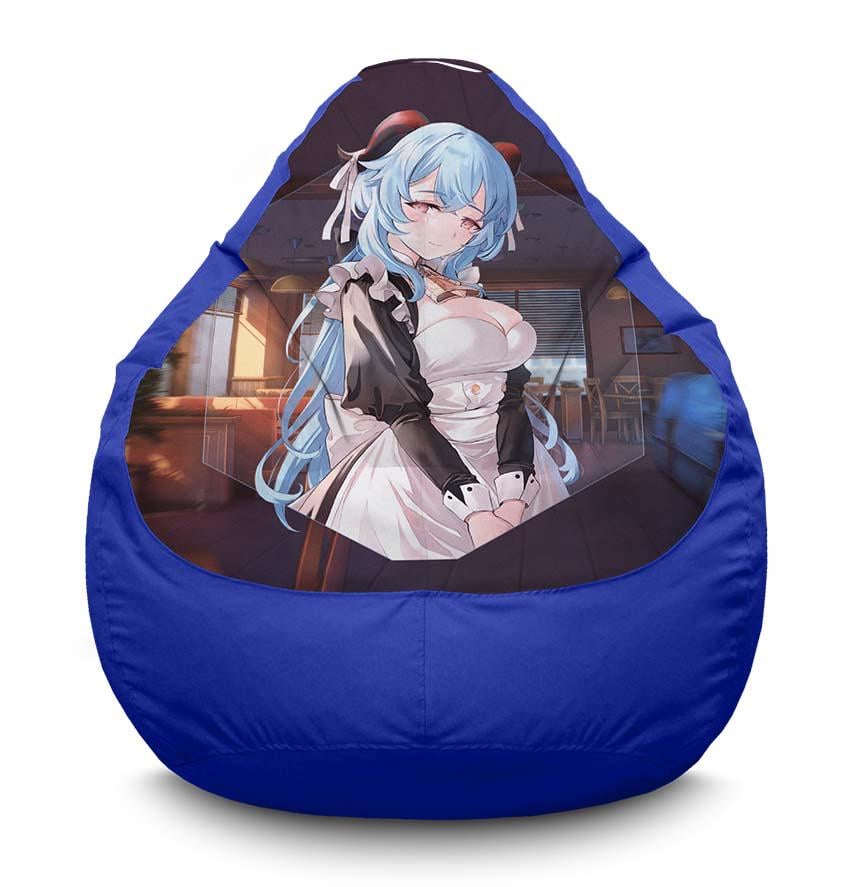 Кресло-мешок iPuff Maid Ganyu Genshin Impact оксфорд XL 80x110 см Синий (116929)
