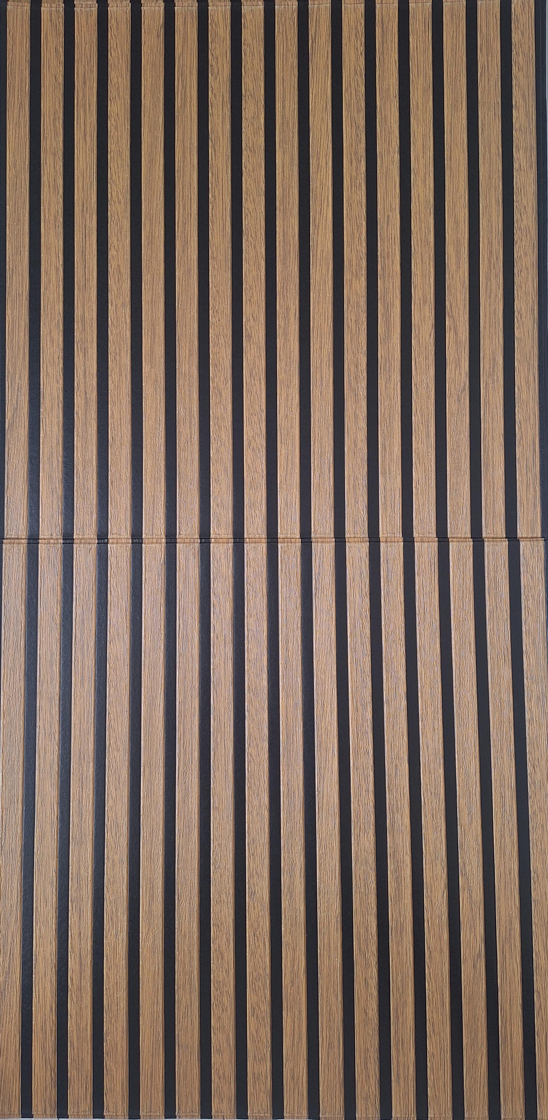 Панель 3D самоклеюча NNdesign імітація рейки для стін 700x700x5 мм Коричнево-чорний