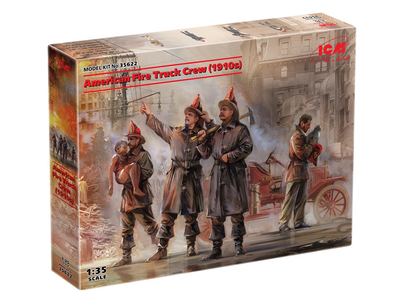 Сборная модель ICM Экипаж американской пожарной машины 1910-е гг (35622) Сборная модель ICM Экипаж американской пожарной машины 1910-е гг (35622)