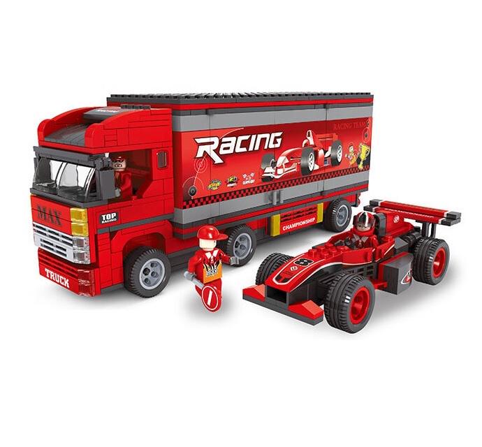 Конструктор Ausini Трейлер с болидом 570 деталей Red (124918)