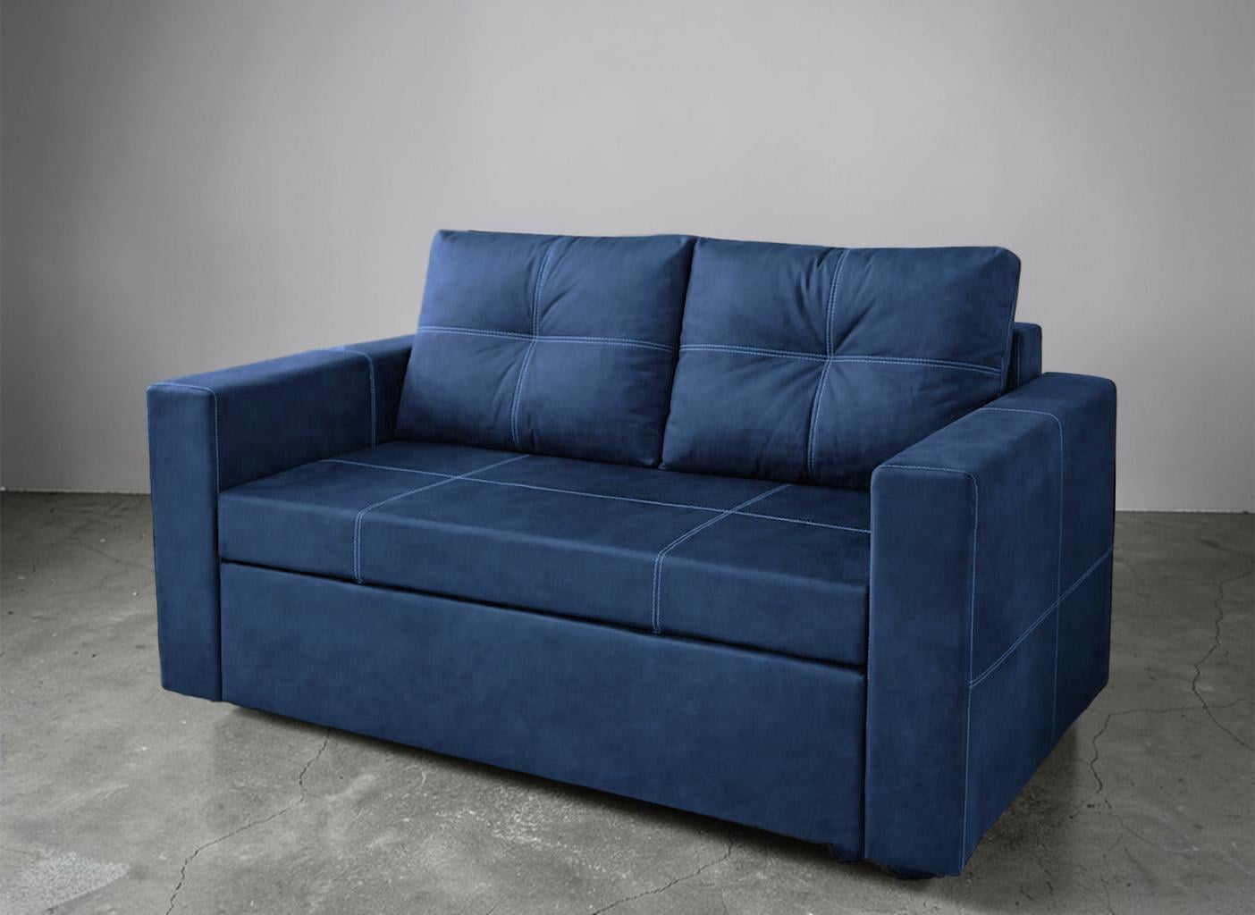 Диван раскладной прямой Tobi Sho Аркс велюр 150x93 см Синий (Navy)