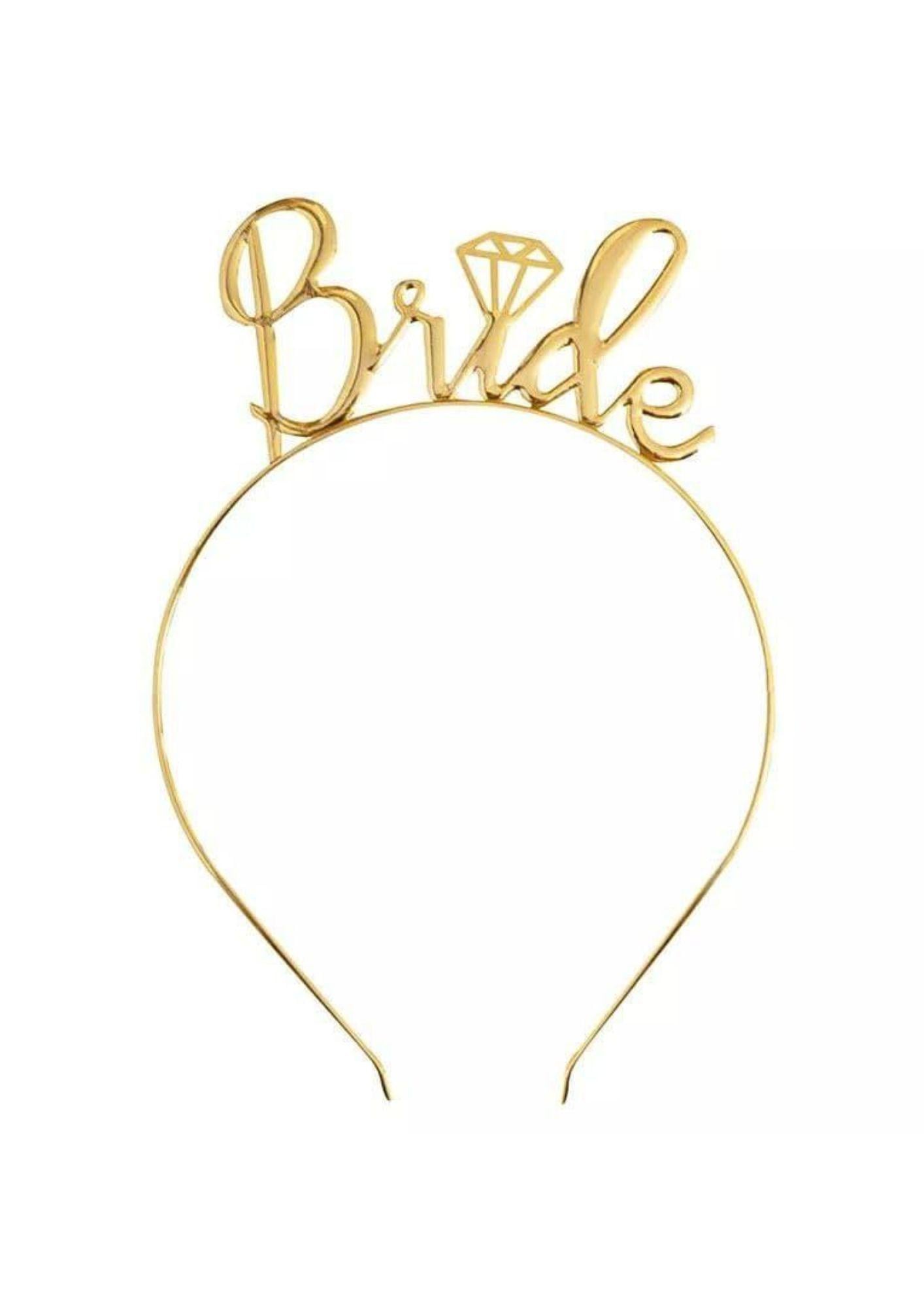 Обруч для невесты на девичник Bride Золотой (43)