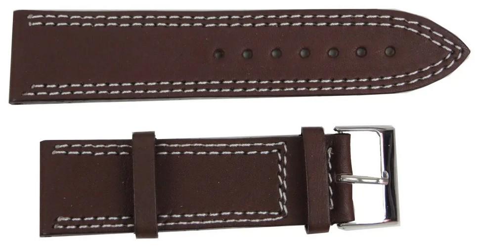 Ремешок для часов кожаный Mykhail Ikhtyar 24 мм Коричневый (super552_S24-529S brown)