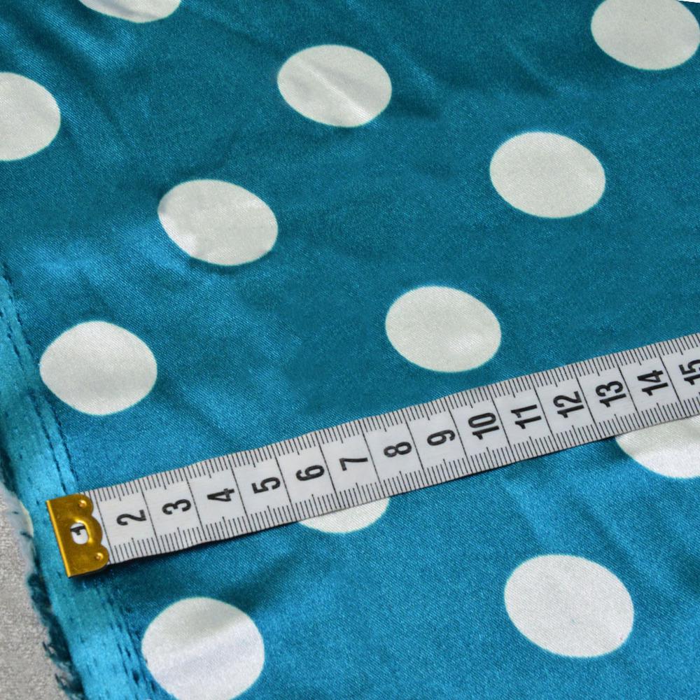 Ткань плательная атлас Горохи велик.мор бриз