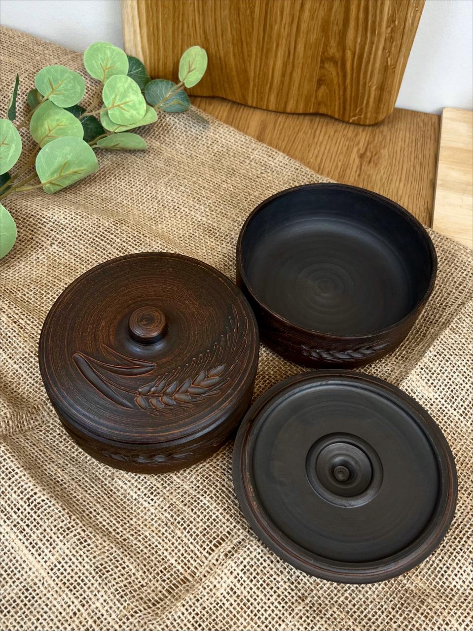 Банка для зберігання керамічна глиняна колосок 0,5 л (3002-12) - фото 4 Банка для зберігання керамічна глиняна колосок 0,5 л (3002-12) - фото 4