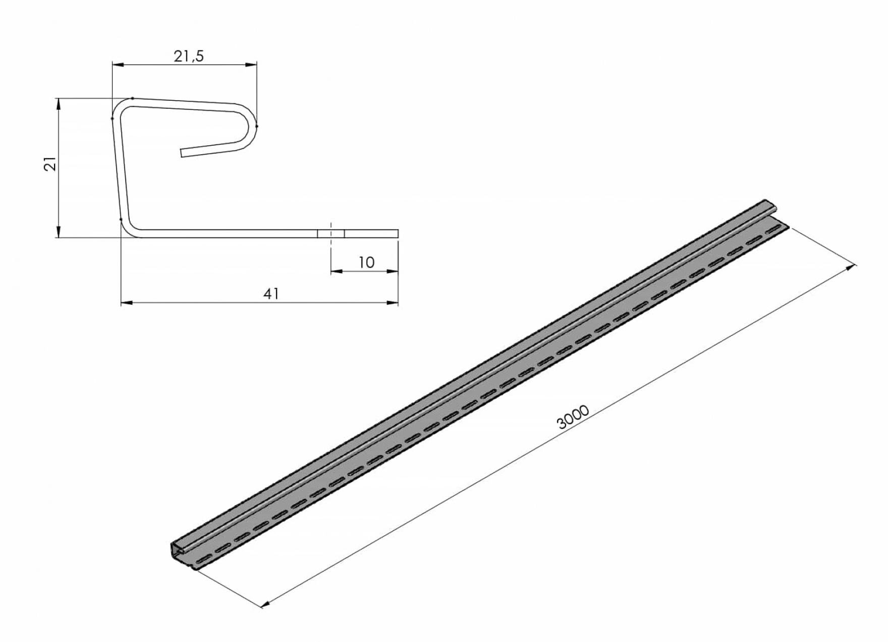 Планка J-trim для софиту Rainway 3 м 8017 Коричневый (13511053) - фото 2