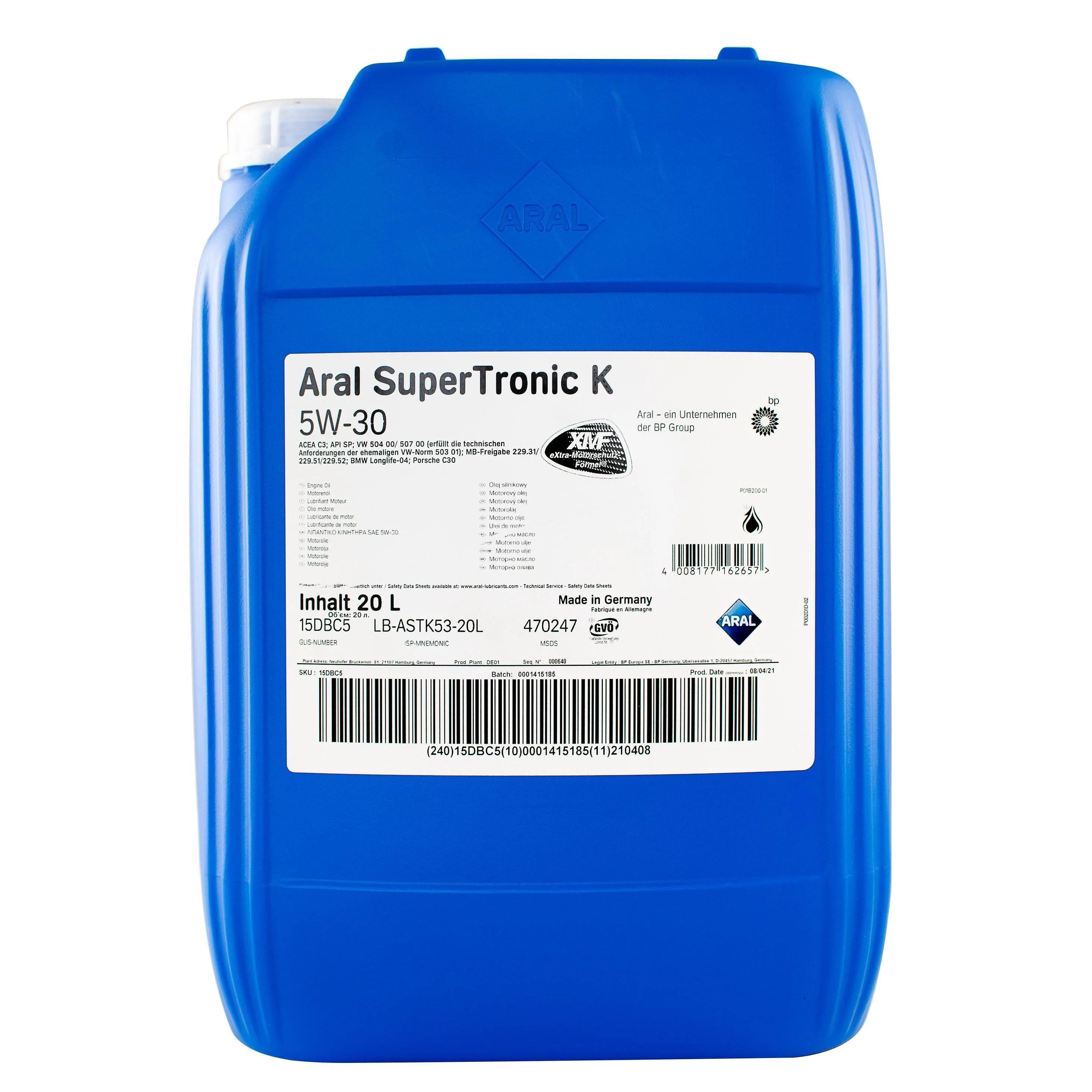 Моторна олива ARAL SuperTronic K C3 SP 5W-30 20 л (15DBC5)
