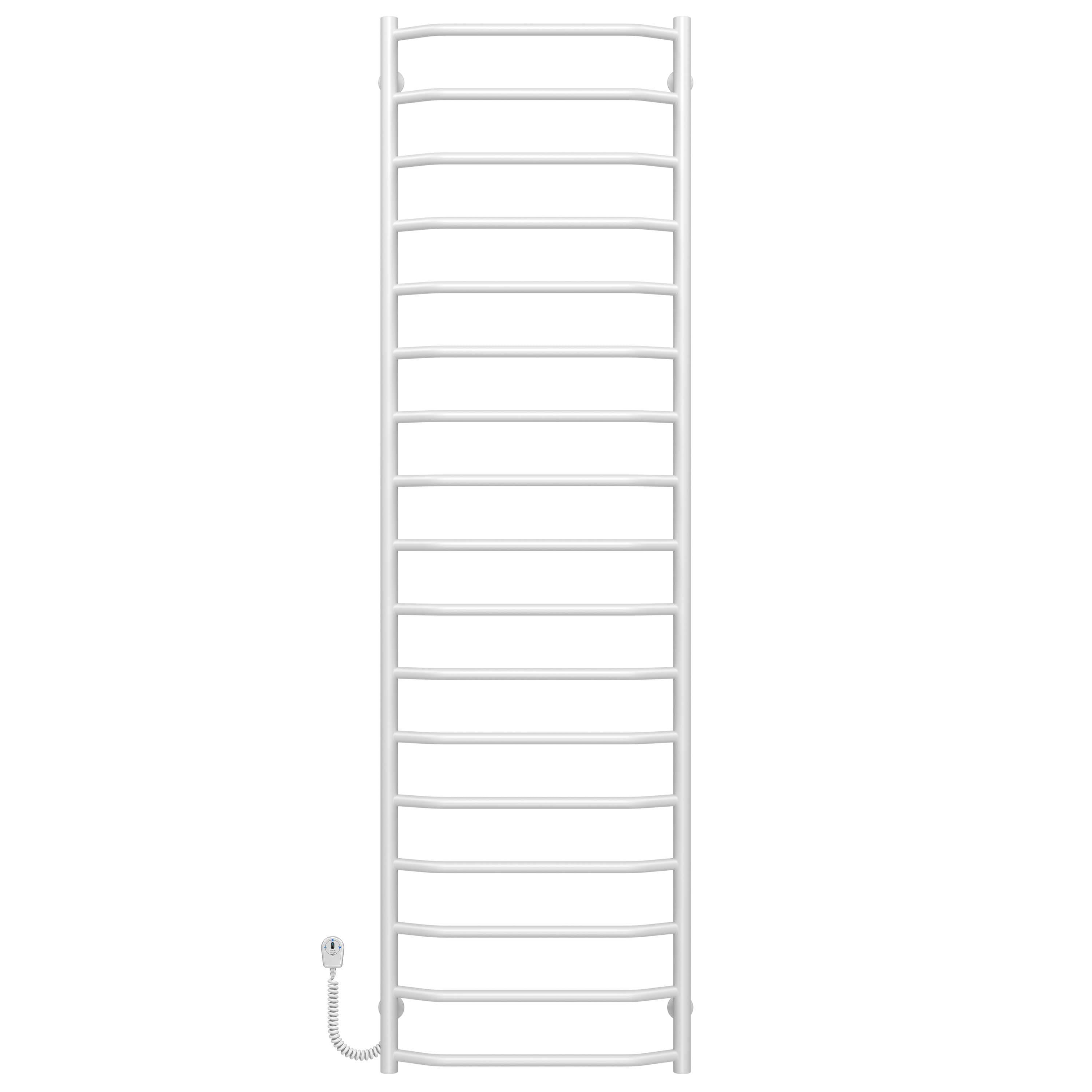 Полотенцесушитель электрический Deffi Трапеция П17 EF16 левое подключение нержавеющая сталь 500х1800 мм Белый (C.TR.180.50.17.EWL5)