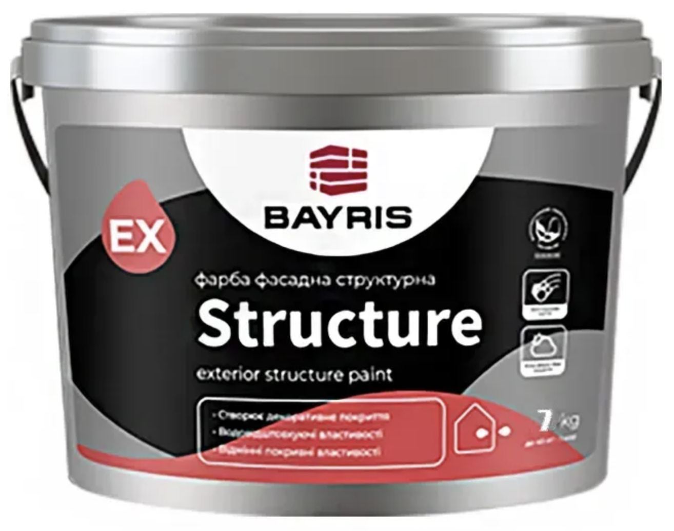 Краска фасадная структурная для стен Bayris Structure 7 кг (1418648049)