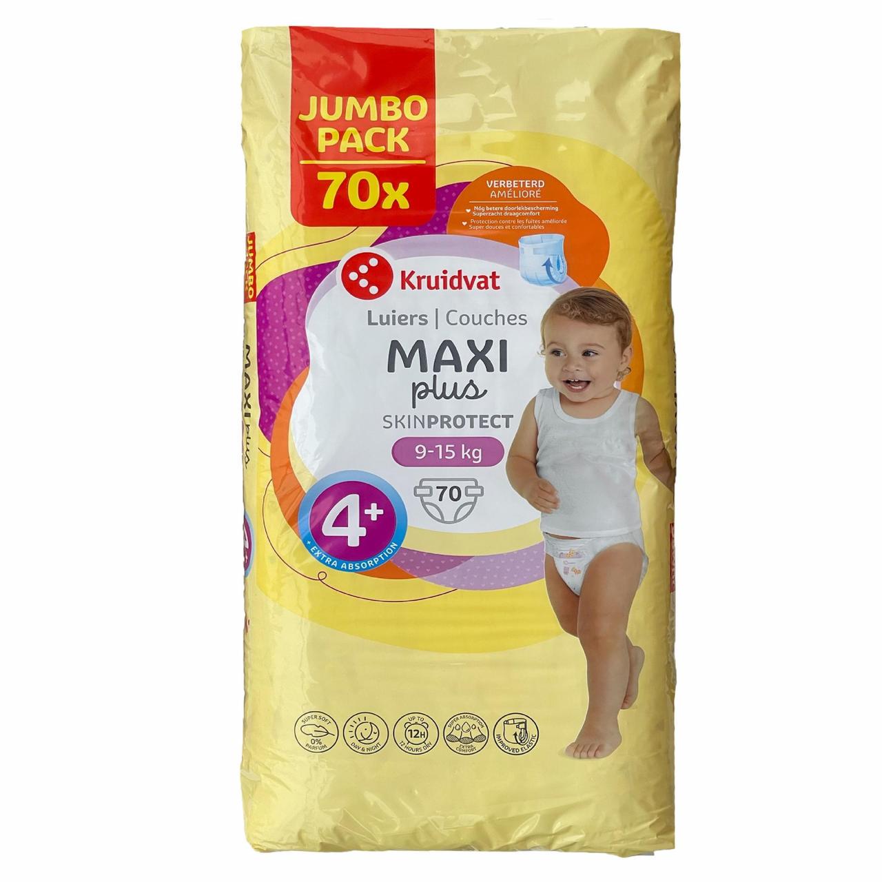 Підгузки дитячі Kruidvat Jumbopack 4+ 9-15 кг 70 шт. JUMBO PACK (2446059953)