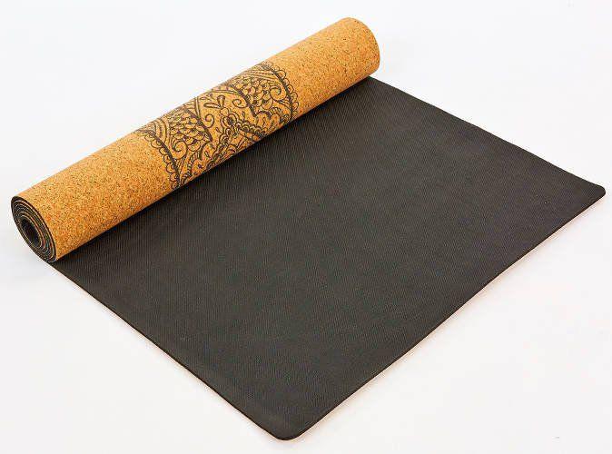 Килимок для йоги FI-7156 корковий Коричневий (56429017) - фото 2