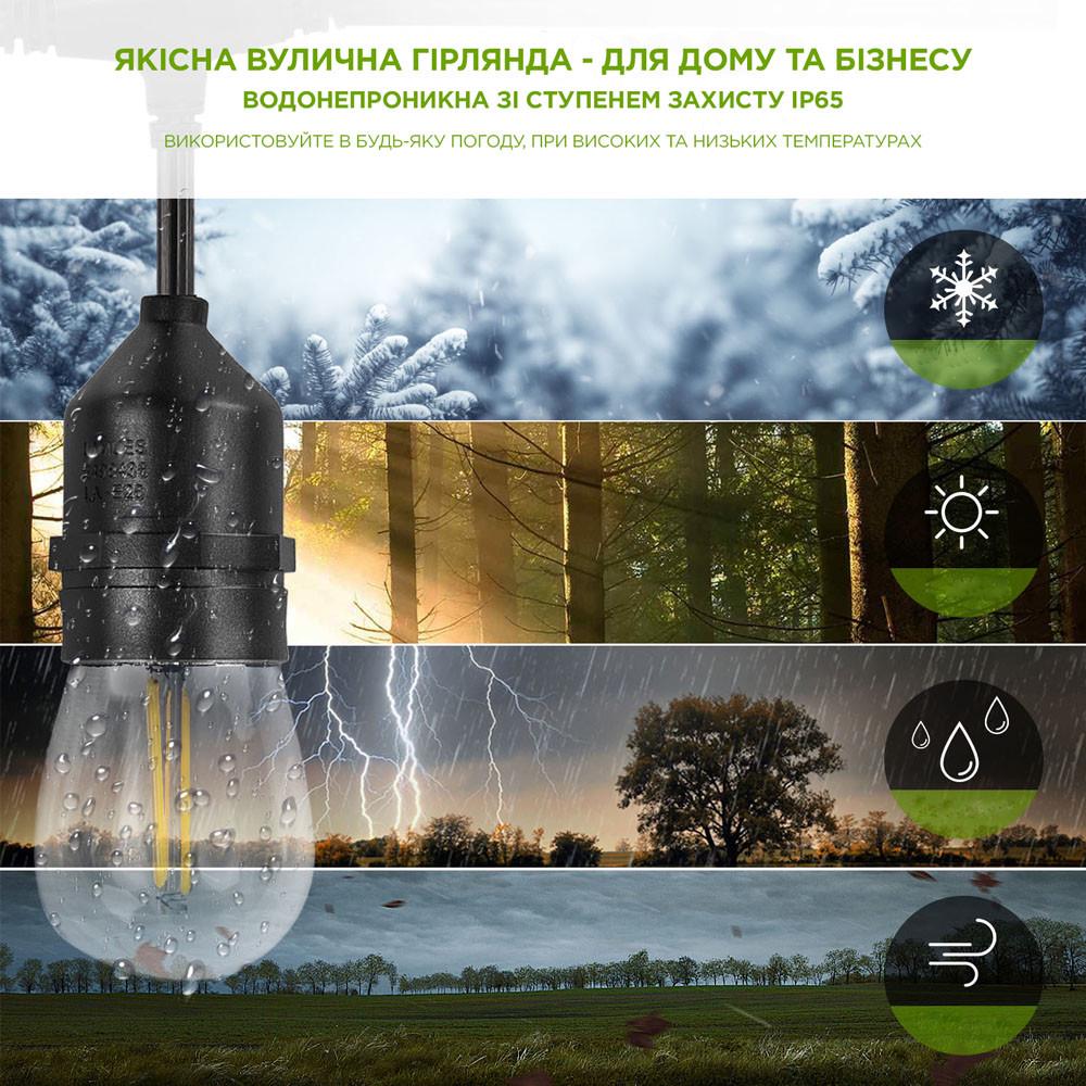 Гирлянда уличная Comshop Ретро 16 LED лампочек 14,6 м - фото 5 Гирлянда уличная Comshop Ретро 16 LED лампочек 14,6 м - фото 5