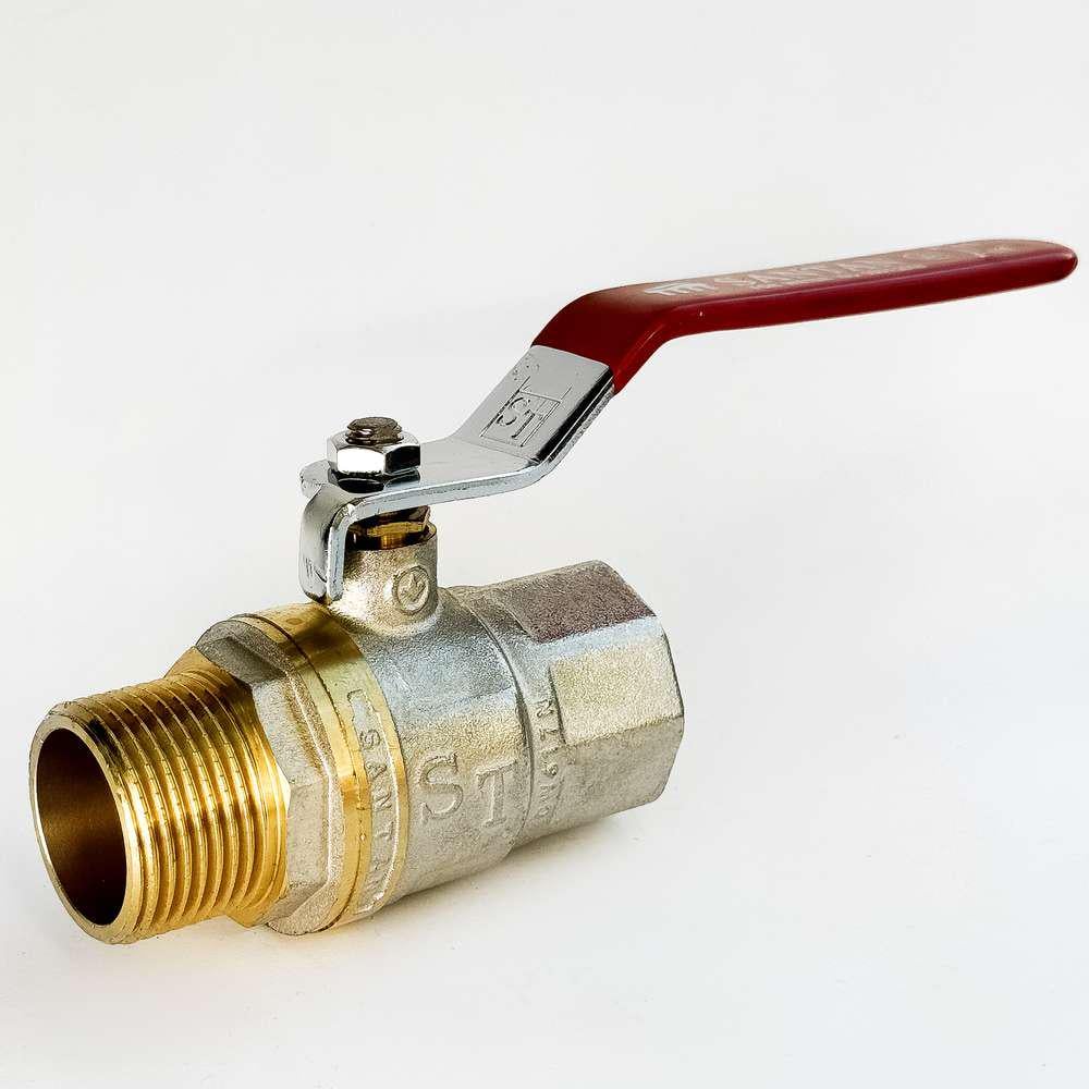 Кран шаровой для воды SANTAN PREMIUM 605 1" внутренний-внешний ручка Красный (46835)