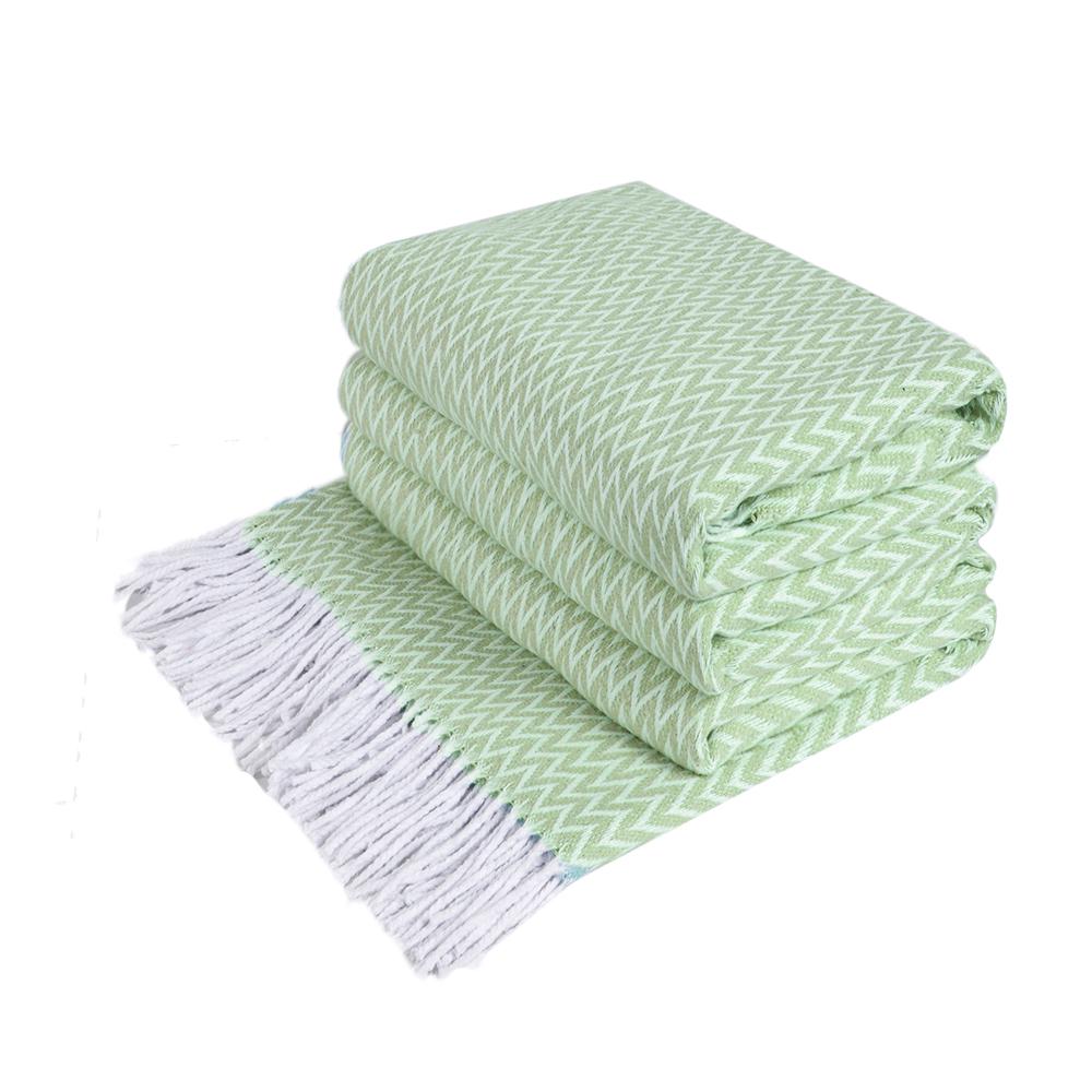 Плед бавовняний Love You Зиг-заг 140x200 Салатовий - фото 1 Плед бавовняний Love You Зиг-заг 140x200 Салатовий - фото 1