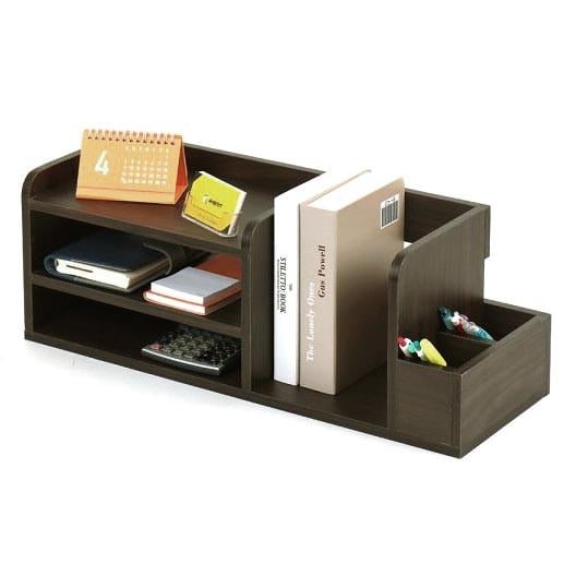 Полка-надстройка настольная из дерева Элириса мокко (АКД-017110)