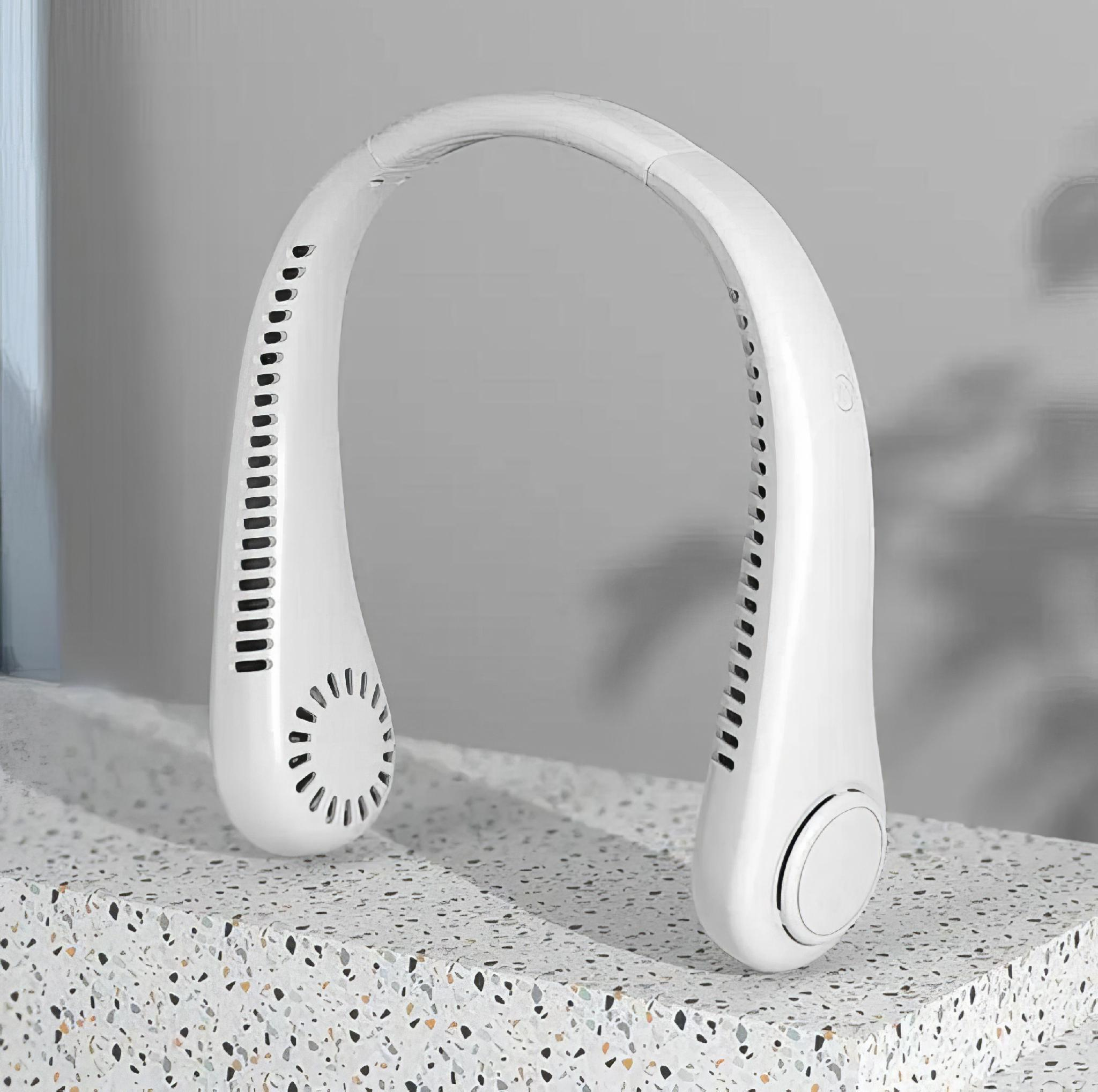 Вентилятор на шею беслопастный Neck Fan Х5 аккумуляторный 3 скорости 1200 мАч USB Белый