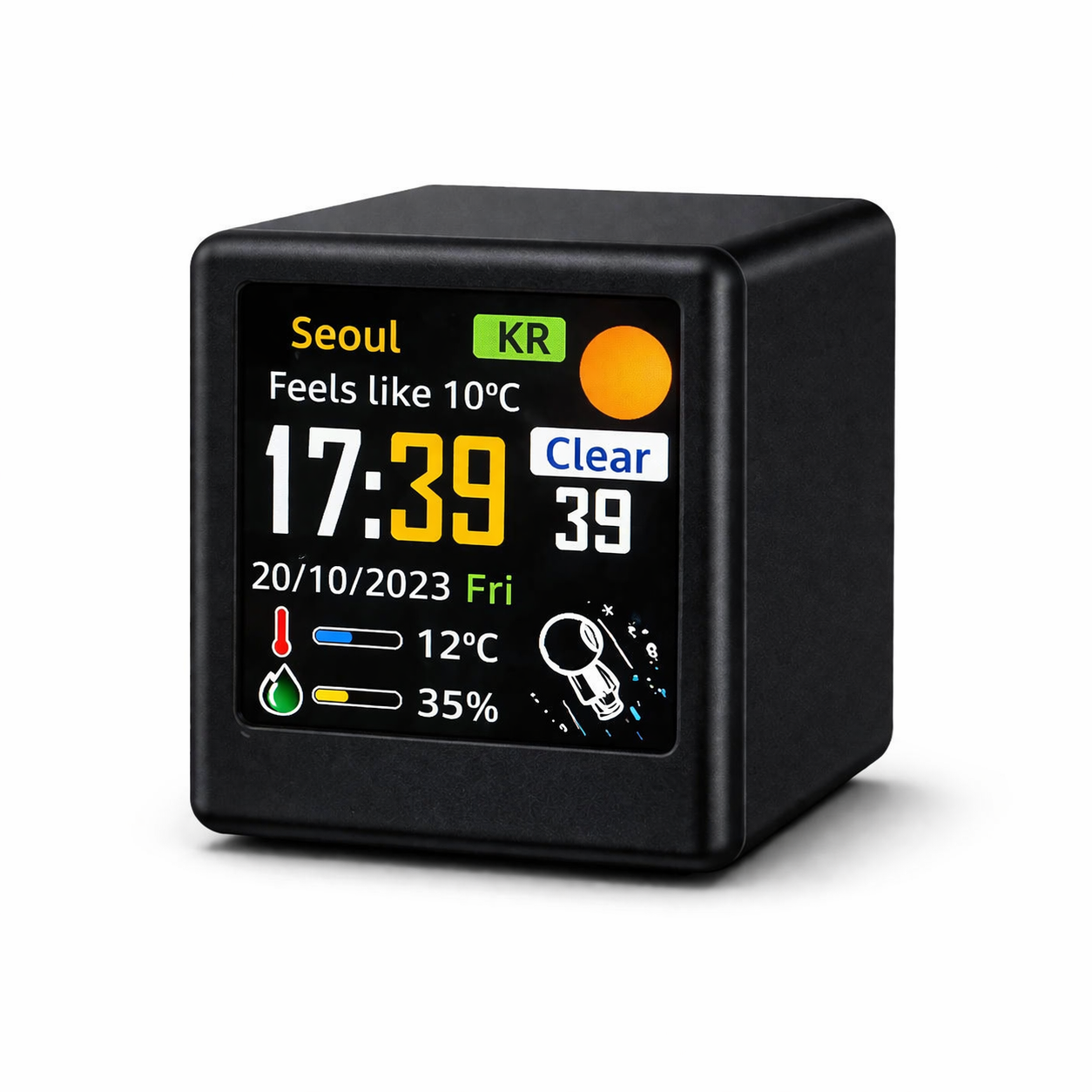 Часы Wi-Fi с метеостанцией GeekMagic Ultra с цветным дисплеем поддержка GIF/JPG