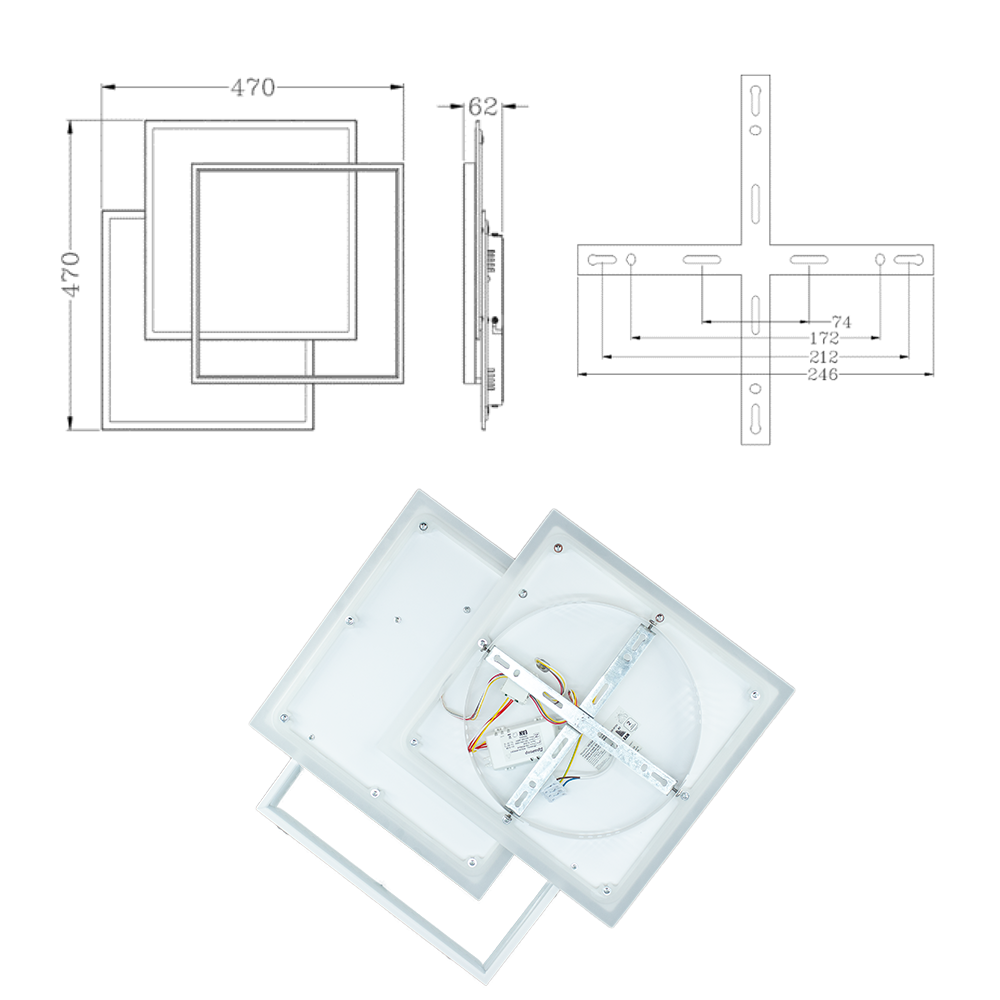 Люстра ESLLSE VEGA TRIPLE 3S с пультом 70W 470х470х60 мм Белый (10110) - фото 6 Люстра ESLLSE VEGA TRIPLE 3S с пультом 70W 470х470х60 мм Белый (10110) - фото 6