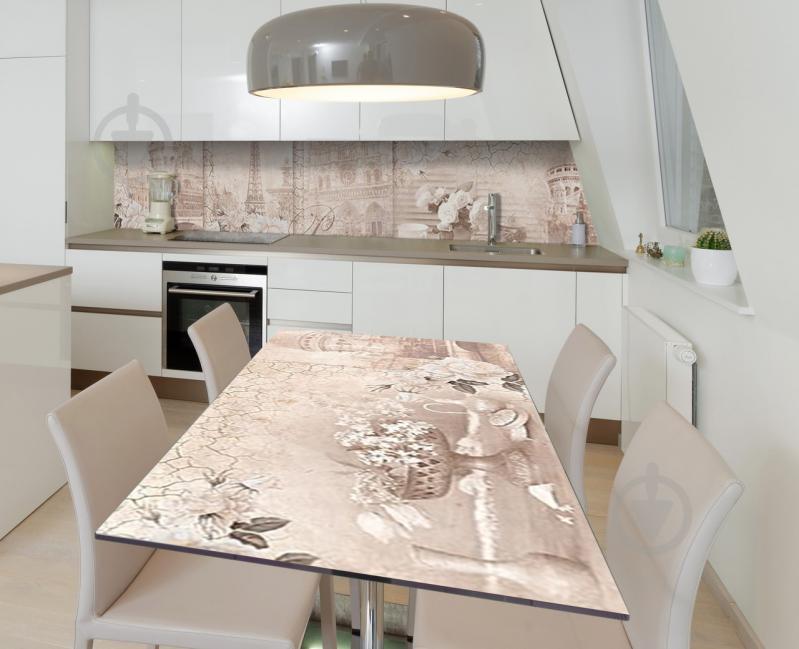 Наклейка 3Д виниловая на стол Zatarga «Французские фрески» 650х1200 мм для домов, квартир, столов, кофейн,