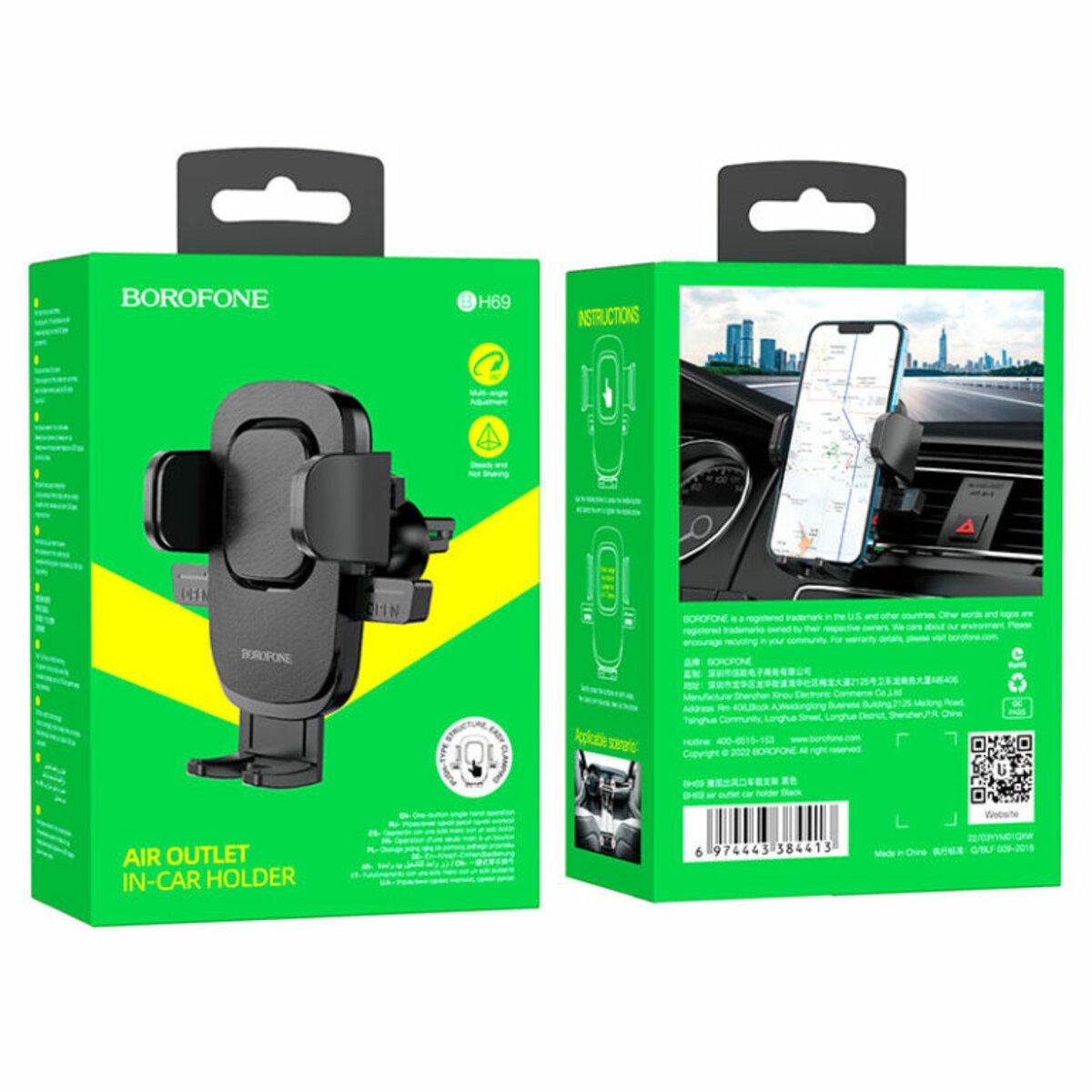 Автотримач для телефону Borofone BH69 Air outlet car holder Black (574292) - фото 4