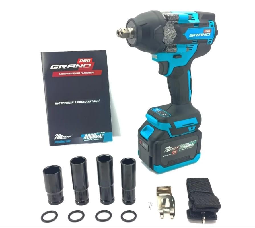 Набор аккумуляторных инструментов Grand № 3 (МШУ-20BL/PRO+Grand ДА-20/13UBL+Grand АГ-800UBL) - фото 3