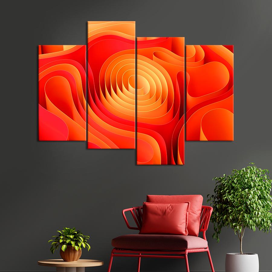 Картина Абстрактная чайная роза 129x90 см (A960-4)