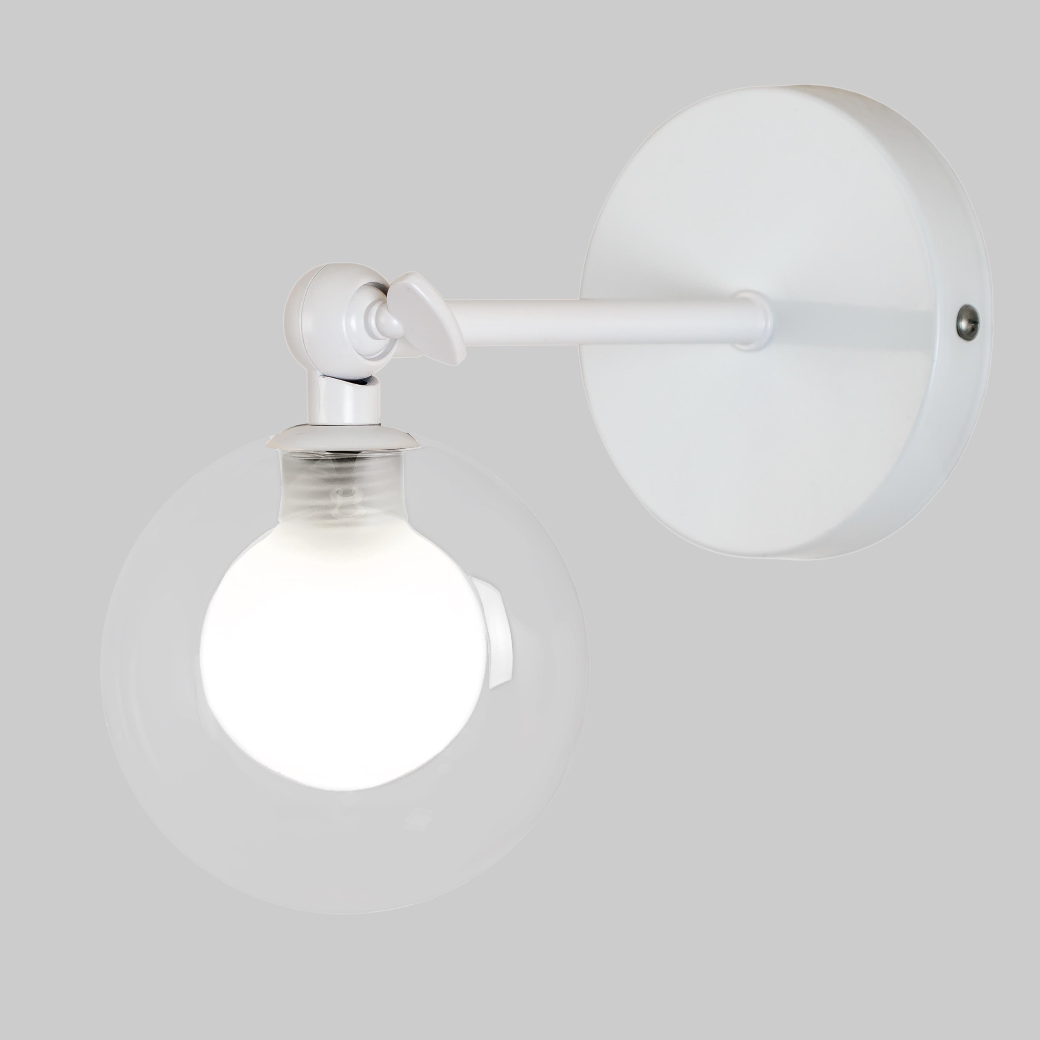 Бра Globe Wall Light 10 см Белый/Прозрачный (61-W100F-1 WH+CLWH)