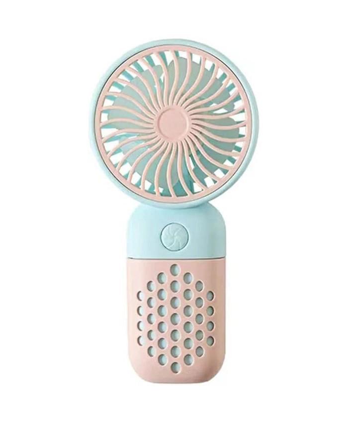 Вентилятор Mini Fan Z8 7186 аккумуляторный с USB-зарядкой Голубой с розовым