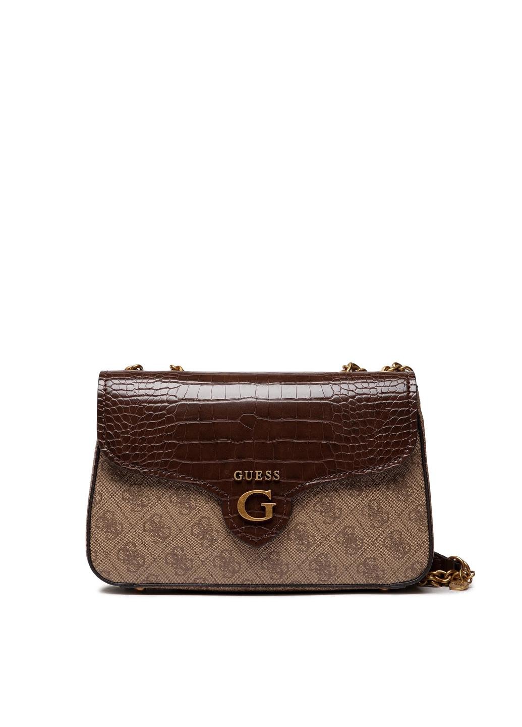 Сумка крос боді жіноча з еко шкіри Guess ROSSANA CONVERTIBLE XBODY FLAP HWSC8551210-LGW Світло-коричневий