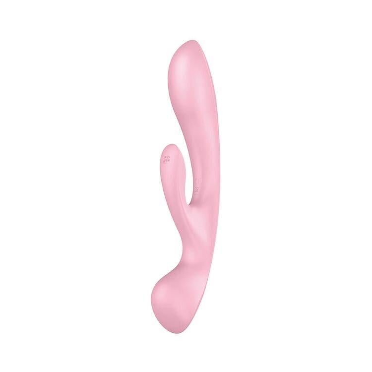 Вибратор-кролик двухсторонний Satisfyer Triple Oh Pink 3 мотора рукоятки-массажер (38025767)
