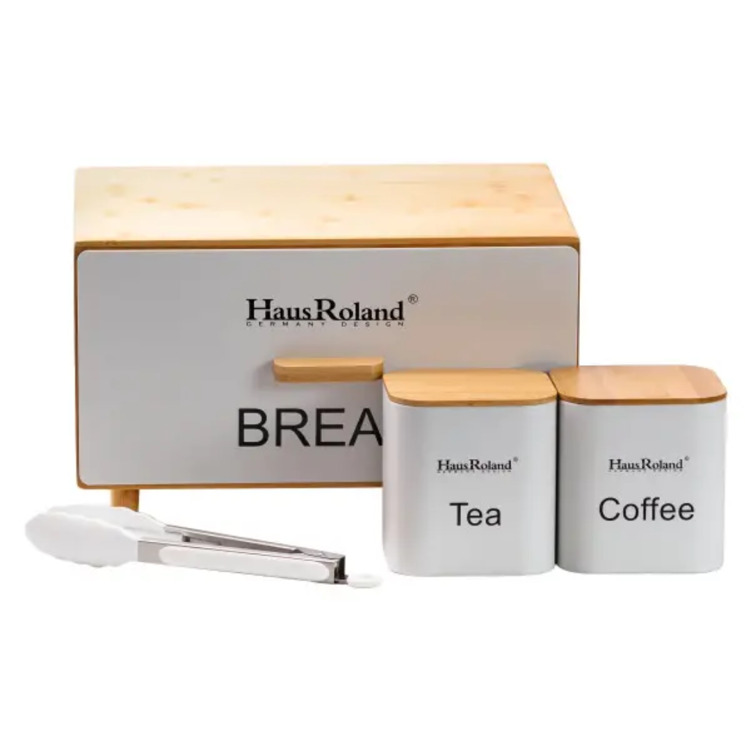 Набор для хранения продуктов Haus Roland из бамбука 4 шт. Белый