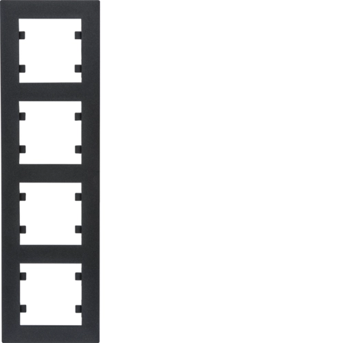 Рамка четырехместная вертикальная Hager Lumina Intens Черный (WL5643)