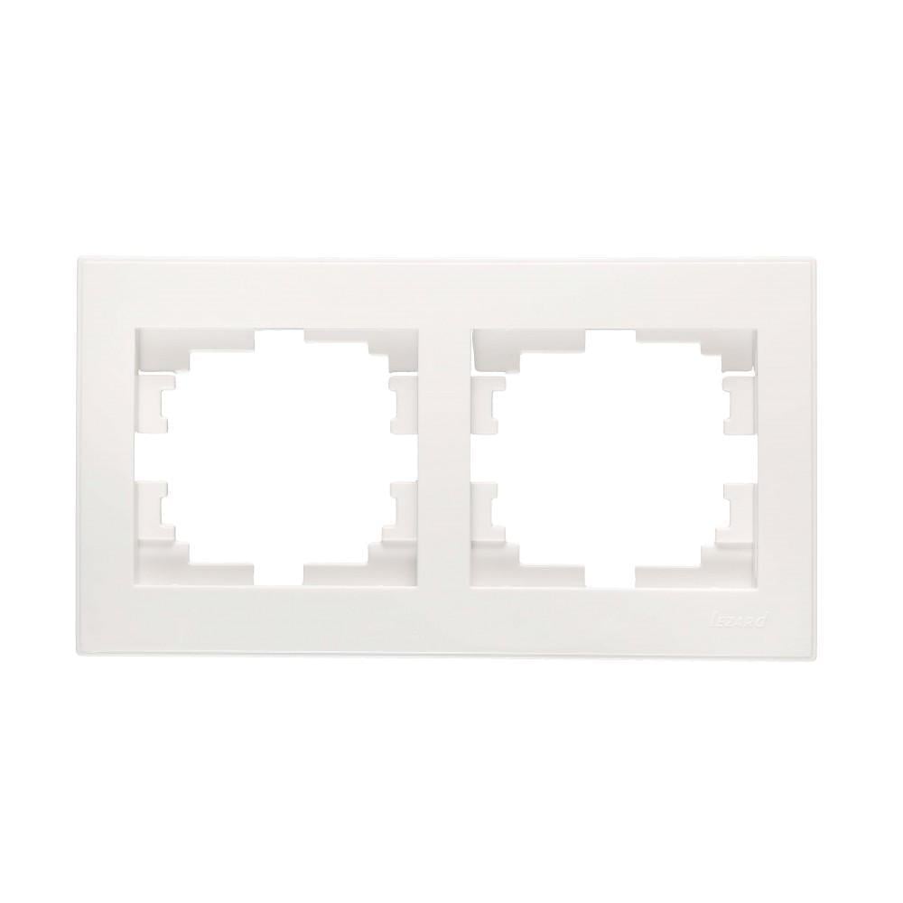 Рамка двомісна горизонтальна Lezard Rain з боковою вставкою Білий (00000006212)