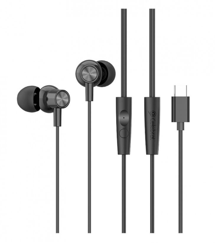 Наушники проводные вакуумные Celebrat G38 USB/Type-C/Hi-Fi с микрофоном и шумоподавлением Черный (28780359)