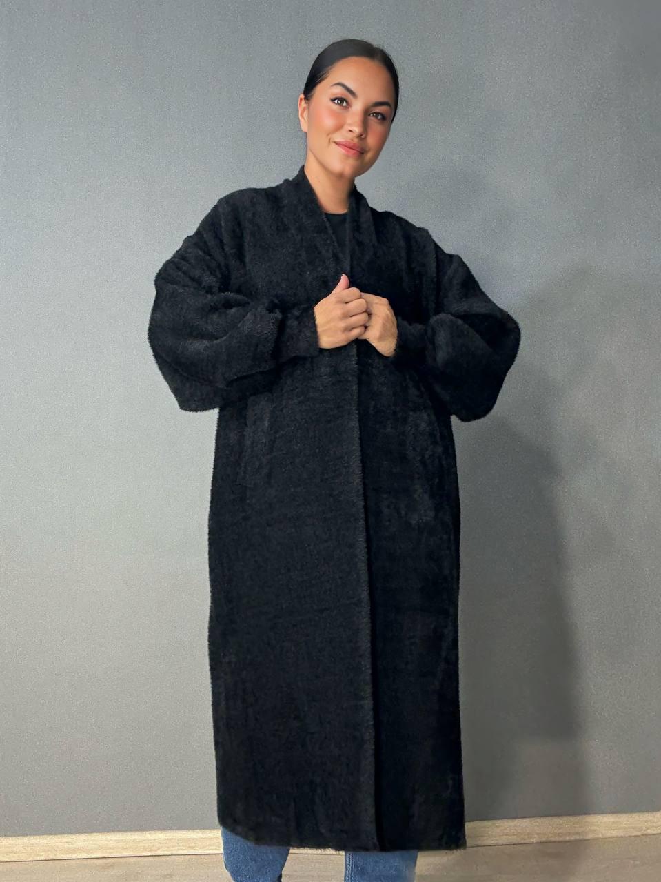 Кардиган женский Fancy Matinee 30740 ангора длинный с карманами OS Черный (4870) - фото 1