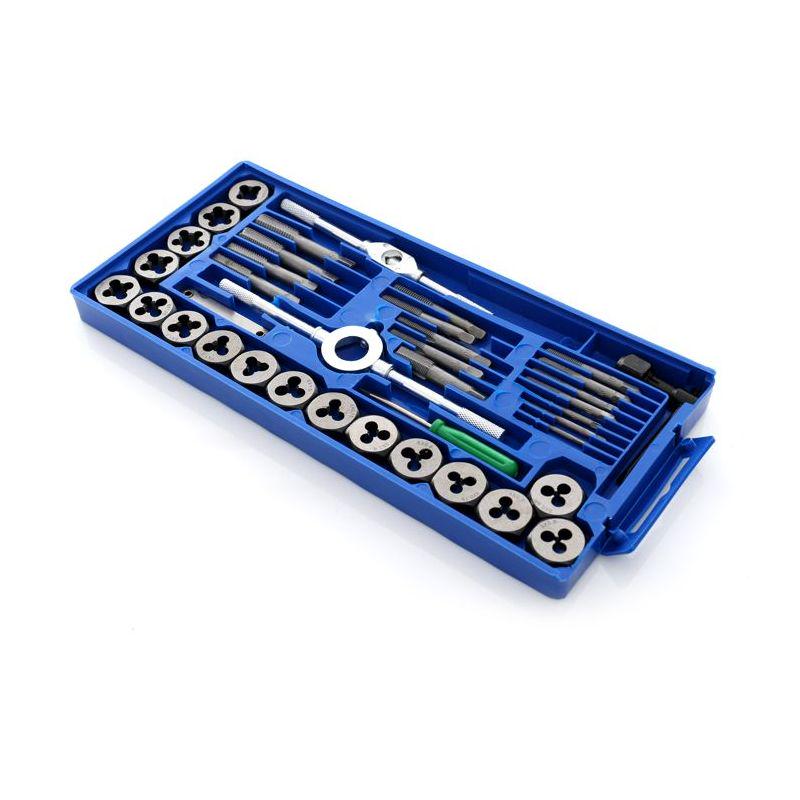 Набор метчиков и плашек Kraft&Dele KD10289 40 шт. в пластиковом кейсе Набор метчиков и плашек Kraft&Dele KD10289 40 шт. в пластиковом кейсе