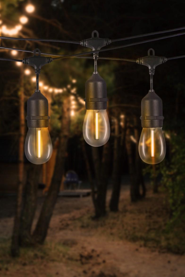 Ретро-гірлянда садова декоративна GardenLine SOL1250 20 м 20 LED Теплий білий (24725056)