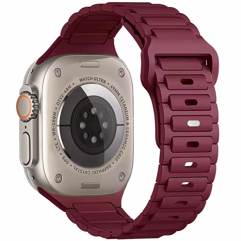 Ремешок силиконовый Defense для Apple Watch 42 ser.1-3 44/45/46/49 мм Wine Red