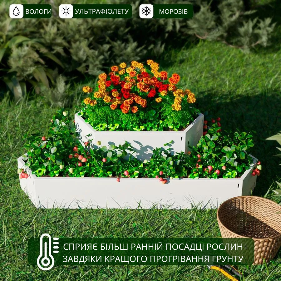 Клумба садова SIMBUD ПРО 0,9х0,9 м (8646778) - фото 5