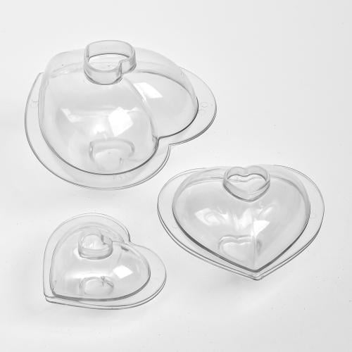 Форма для шоколада акрил Heart 3 шт. 10х11 см Прозрачный (R92358)