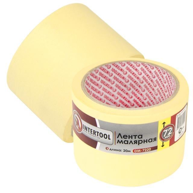 Стрічка малярська Intertool DM-7220 72 мм 20 м Yellow (127798)