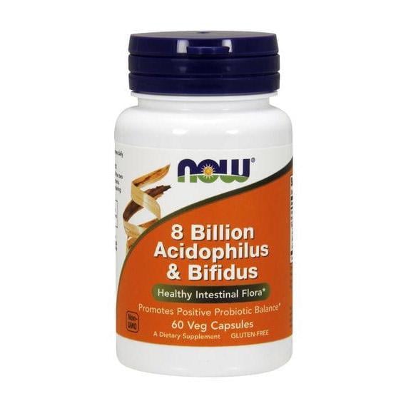 Пробиотики бифидобактерии NOW 8 Billion Acidophilus&Bifidus 60 капсул