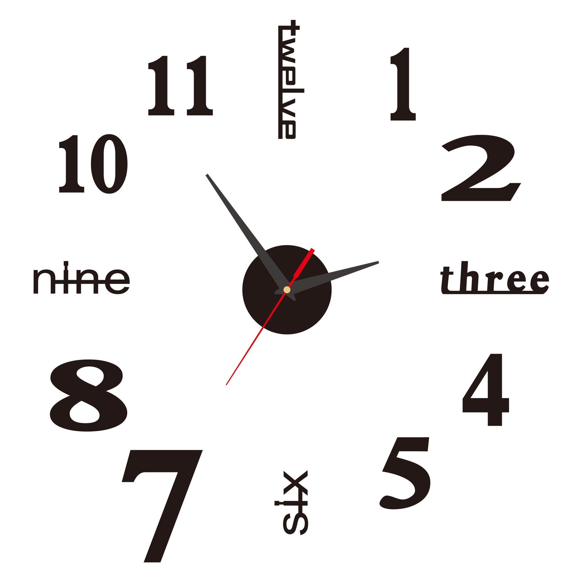 3D-годинник Clock3D настінний Чорний (2196)