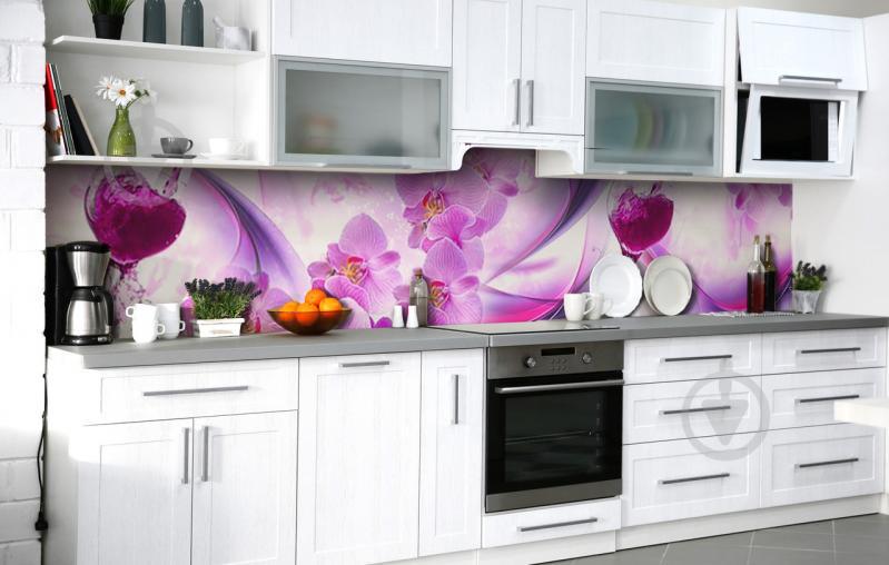 Скинали на кухню Zatarga «Фиолетовый ликёр» 600х2500 мм виниловая 3Д наклейка кухонный фартук самоклеящаяся