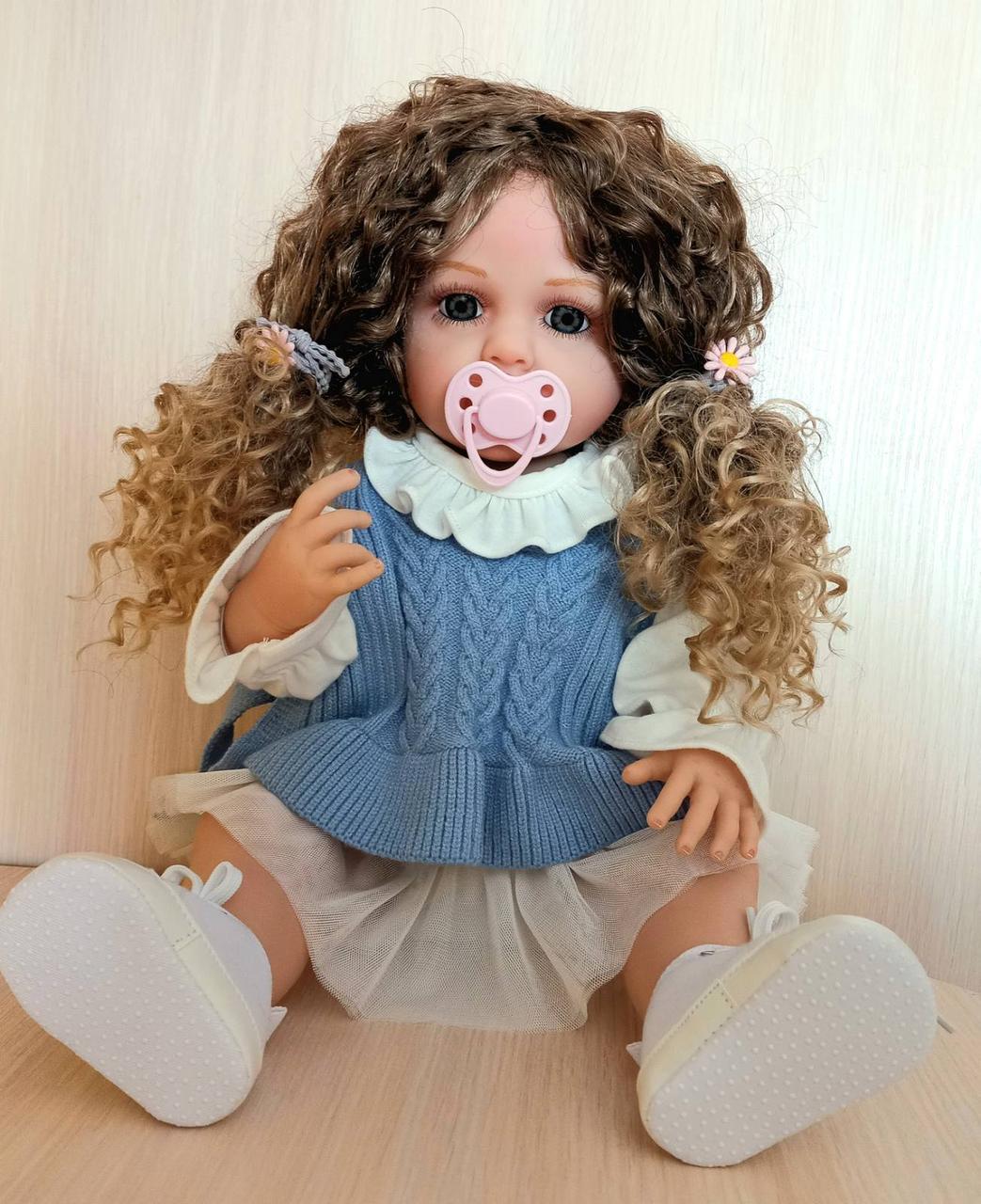 Кукла Reborn Алина винил-силиконовая с соской/бутылочкой 55 см (1775632357)