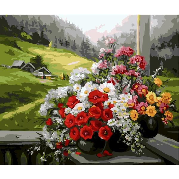 Картина по номерам Brushme Букеты на окне 40x50 см (BK-GX9500)