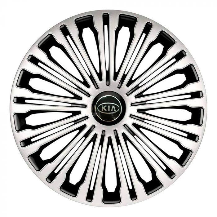 Ковпаки для коліс 4 Racing Volante Silver/Black R17 з логотипом Kia 4 шт.