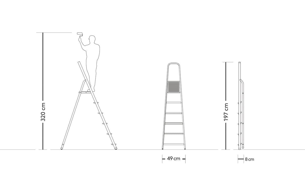 Стремянка стальная Skladcom STD6-125 односторонняя 6 ступеней 125 кг 1,97 м - фото 2 Стремянка стальная Skladcom STD6-125 односторонняя 6 ступеней 125 кг 1,97 м - фото 2