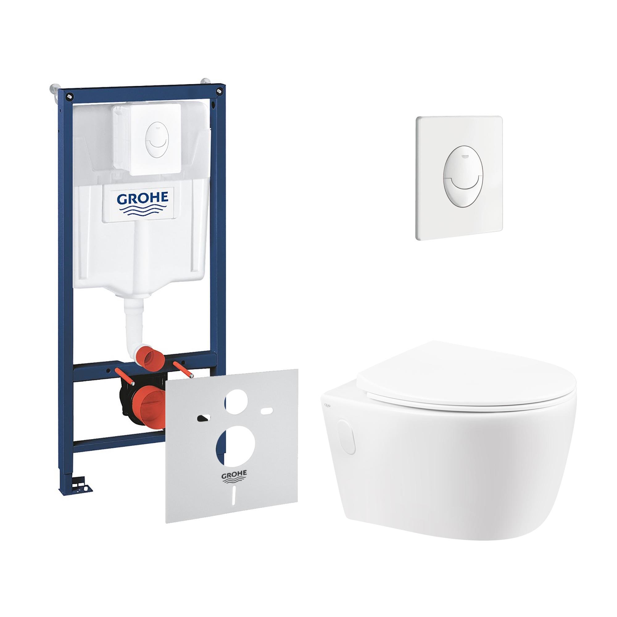 Комплект инсталляции Grohe Rapid SL 38722001QT11331002ERW с унитазом кнопка Белый (116274)